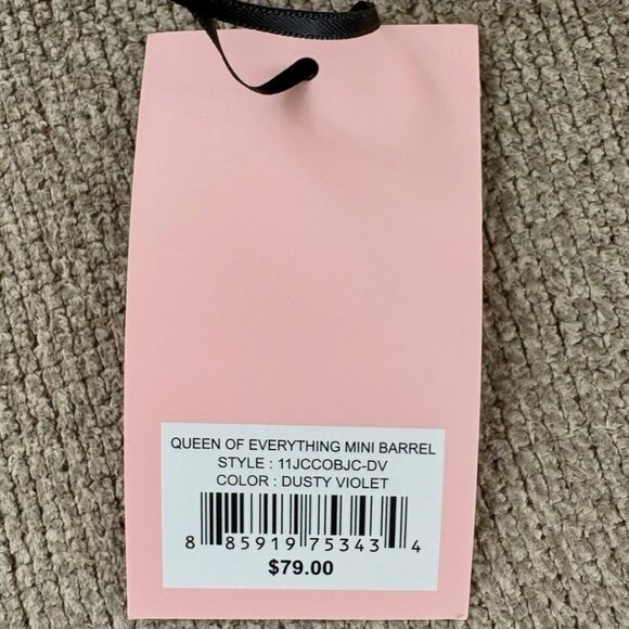 JUICY COUTURE NWT Mini Velour Barrel Bag XBODY Guitar Strap Dusty Violet - Picture 8 of 9